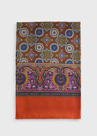 Paul Stuart Wool & Silk Medallion Print Scarf, thumbnail 2