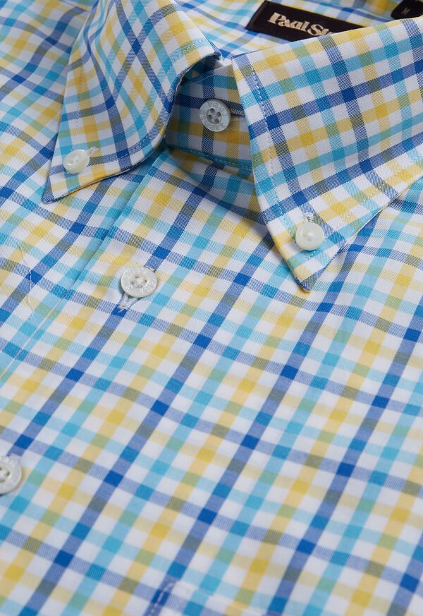 Paul Stuart Two Color Check Cotton Sport Shirt, image 3