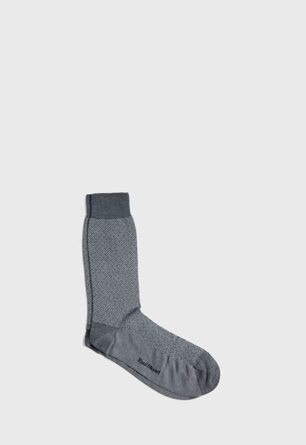Paul Stuart Mercerized Cotton Parquet Pattern Sock, image 1