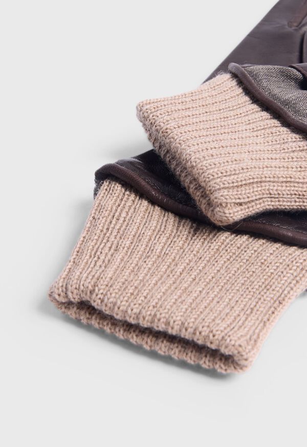 Paul Stuart Herringbone & Leather Gloves, image 2