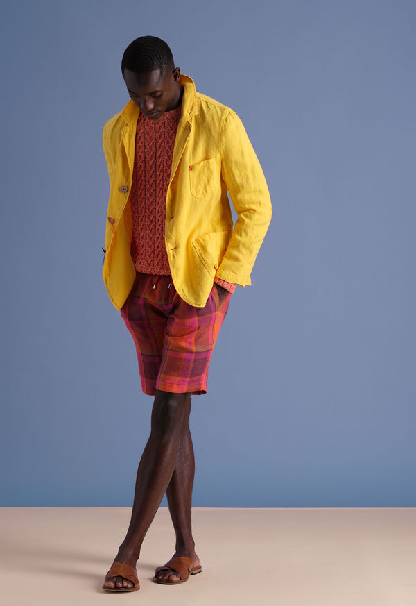 Paul Stuart Linen Plaid Walk Shorts, image 2