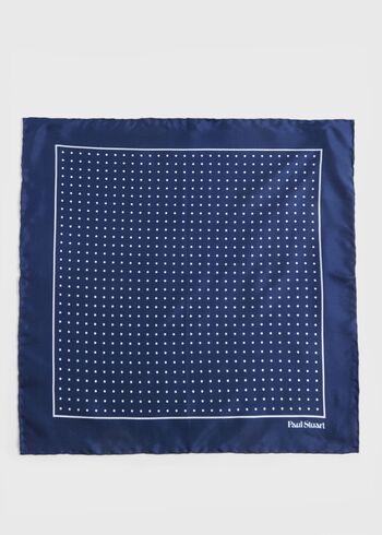Paul Stuart Silk Twill Dot Print Pocket Square
