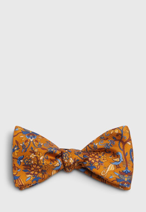 Paul Stuart Silk Bird and Floral Print Bow Tie, image 1