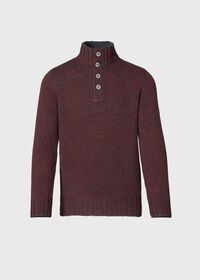 Paul Stuart Marled Button Mock Neck Sweater, thumbnail 1