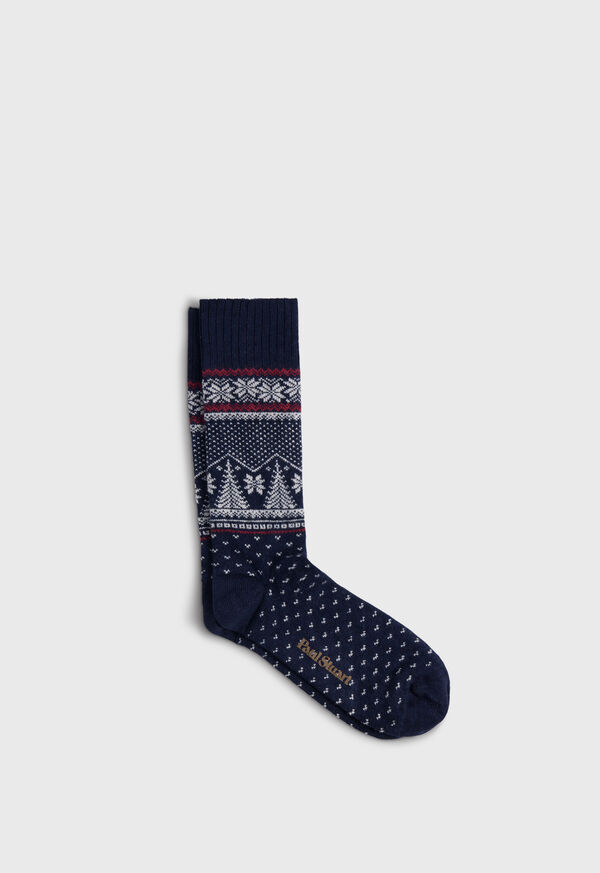 Paul Stuart Pine Tree & Snowflake Sock, image 1