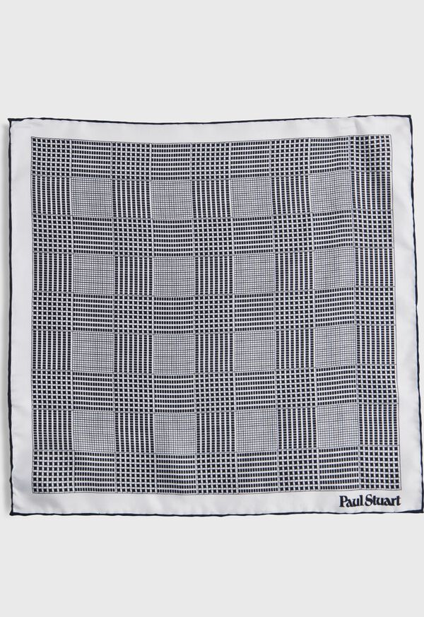 Paul Stuart Printed Silk Glen Plaid Pocket Square, image 2
