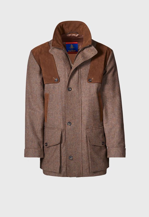 Paul Stuart Tweed Hunting Jacket with Suede Trim, image 1