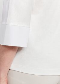 Paul Stuart V-Neck Raw Edge Blouse, thumbnail 4