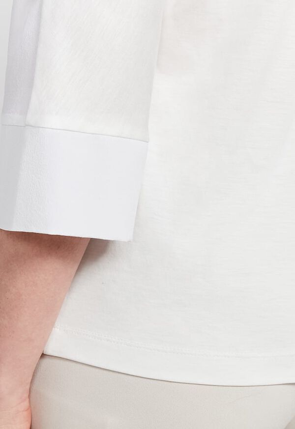 Paul Stuart V-Neck Raw Edge Blouse, image 4