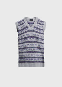 Paul Stuart Wool Fair Isle Sleeveless Pullover, thumbnail 1