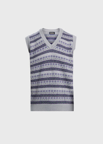 Paul Stuart Wool Fair Isle Sleeveless Pullover