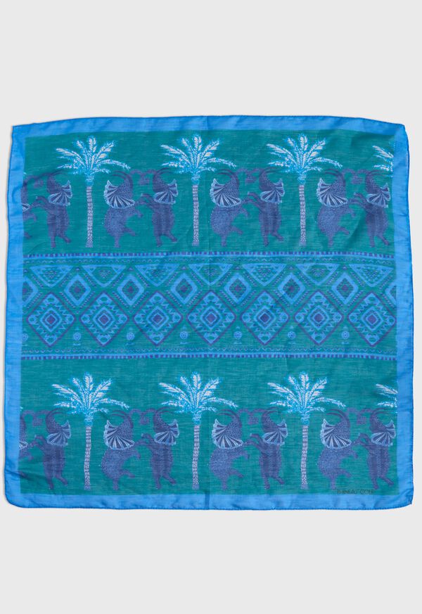 Paul Stuart Silk & Linen Tropical Print Bandana, image 2
