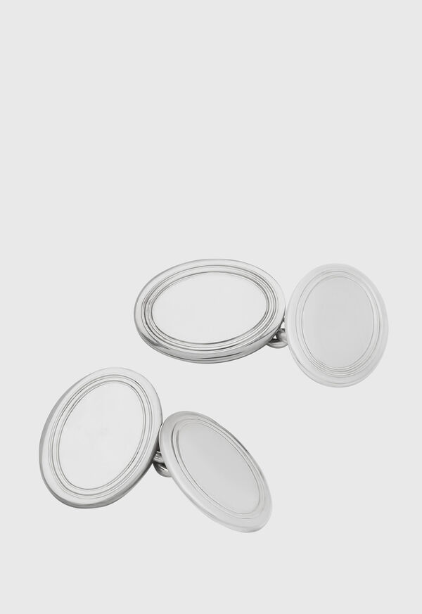Paul Stuart Sterling Silver Double Oval Cuff Links, image 1