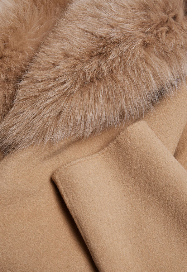 Paul Stuart Wool Blend Fur Shawl Collar Coat, image 2
