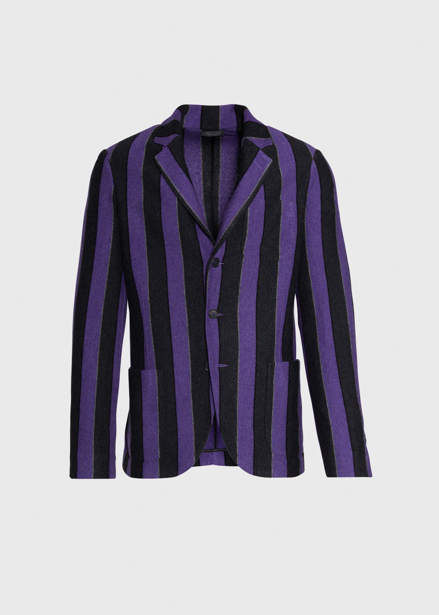 Rice Stitch Merino Wool Stripe Blazer