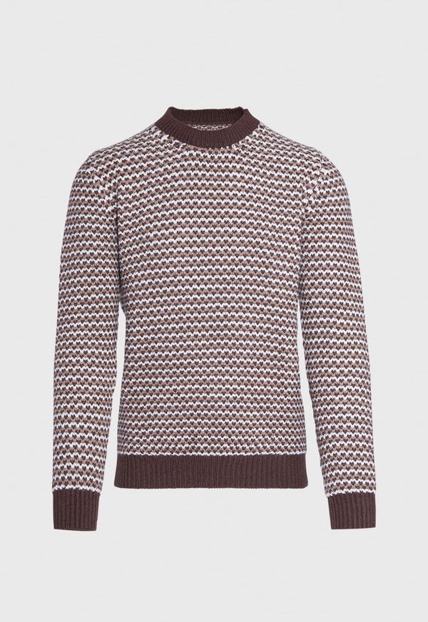 Paul Stuart Brown Fancy Weave Sweater, image 1