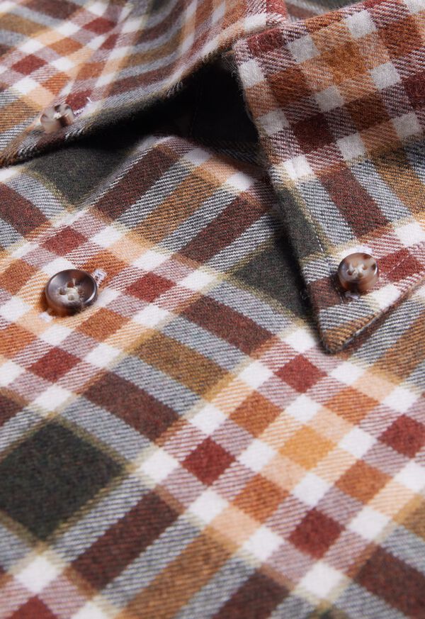 Paul Stuart Flannel Plaid Sport Shirt, image 2