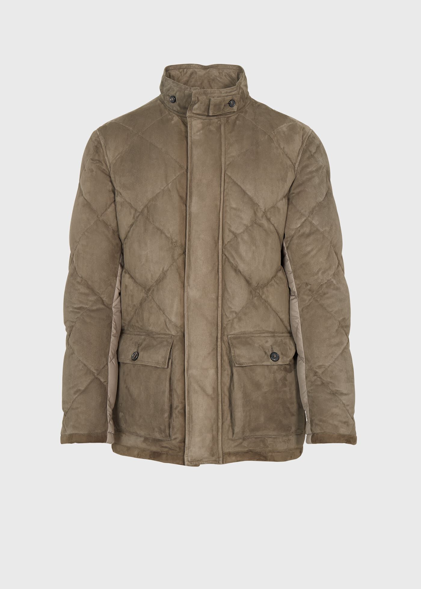 Suede Diamond Quilt Down Jacket