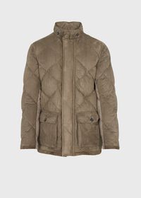 Paul Stuart Suede Diamond Quilt Down Jacket, thumbnail 1