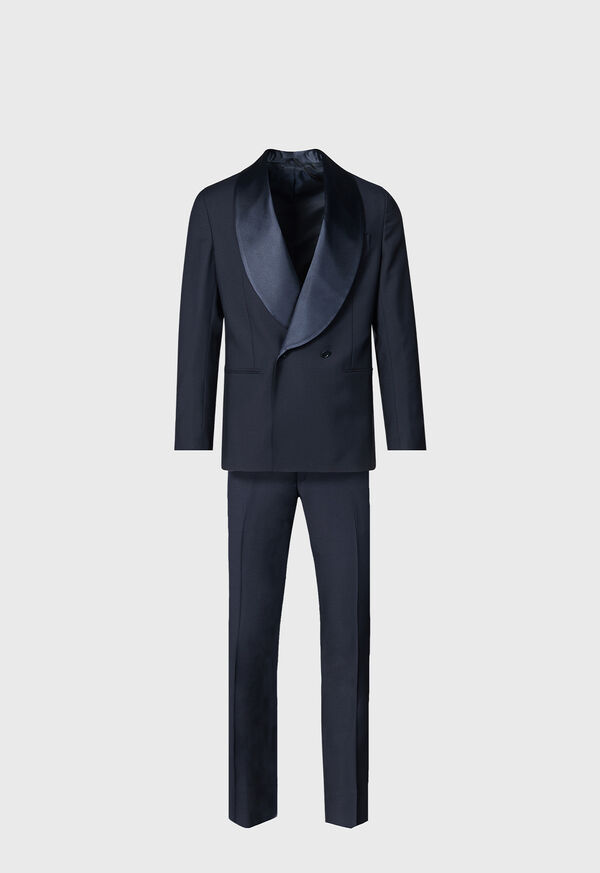 Paul Stuart Double Breasted Satin Shawl Lapel Tuxedo, image 1