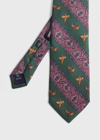 Paul Stuart Deco Stripe and Bird Print Tie, thumbnail 1