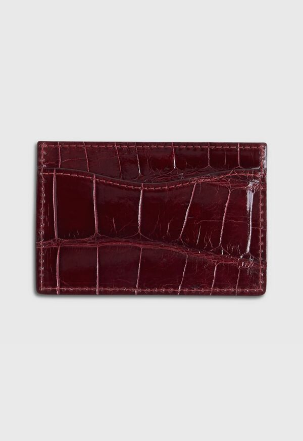 Paul Stuart Glazed Alligator Flat Card Case, image 1