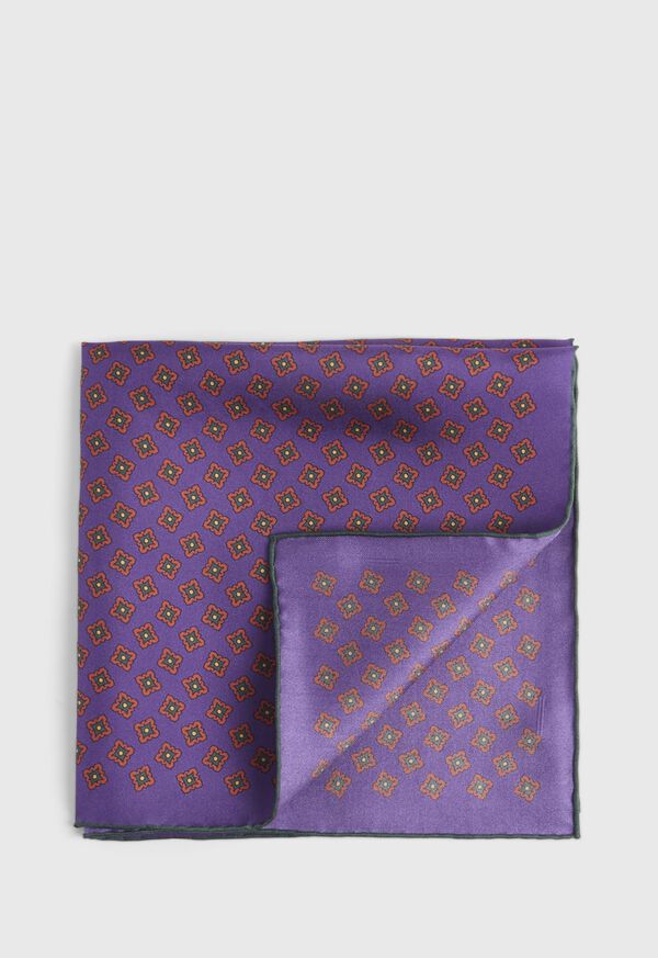 Paul Stuart Printed Silk Tossed Geometric Pocket Square, image 1