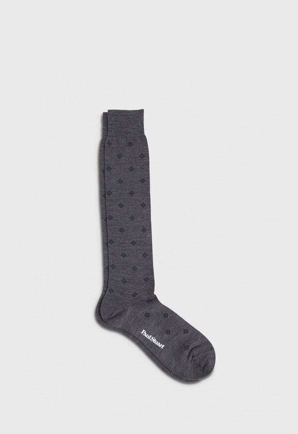 Paul Stuart Wool Blend Diamond Motif Sock