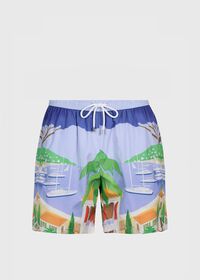 Paul Stuart Palm Tree and Lake Scene Swim Trunk, thumbnail 1