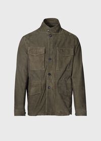 Paul Stuart Olive Suede Field Jacket, thumbnail 1