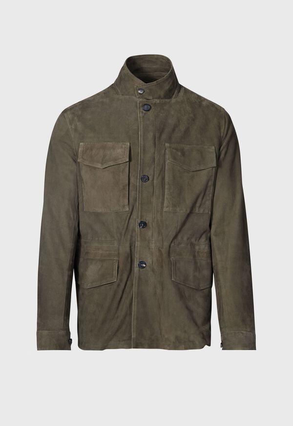 Paul Stuart Olive Suede Field Jacket, image 1