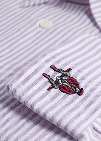 Paul Stuart Cotton Striped Oxford Logo Sport Shirt, thumbnail 3