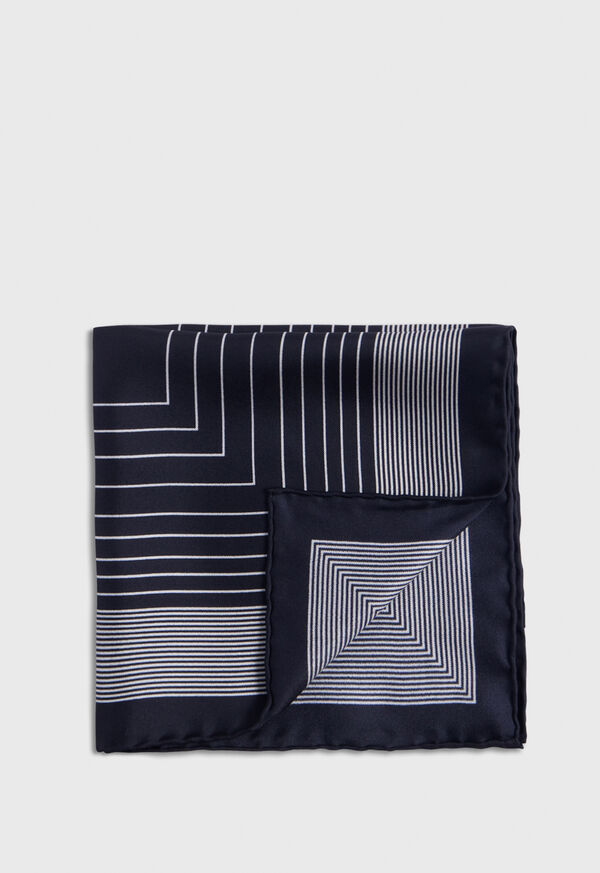 Paul Stuart Square Pattern Silk Pocket Square, image 1