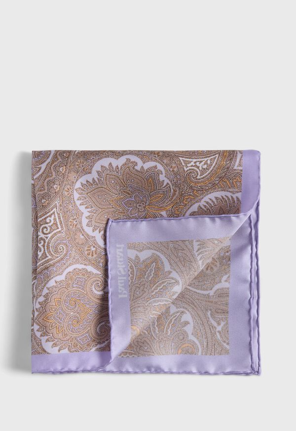 Paul Stuart Printed Silk Paisley Pocket Square, image 1