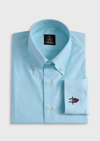 Paul Stuart Stripe Oxford Logo Sport Shirt