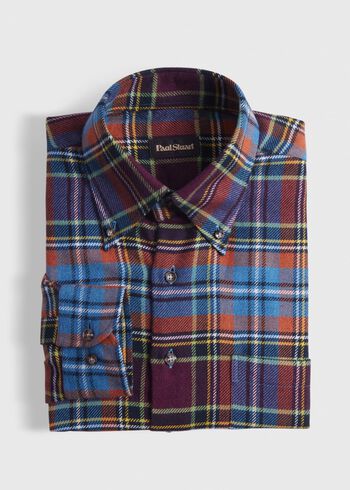 Paul Stuart Flannel Plaid Sport Shirt