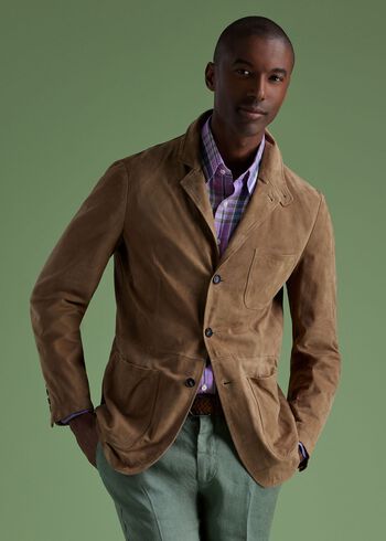 Paul Stuart Stand Collar Suede Jacket