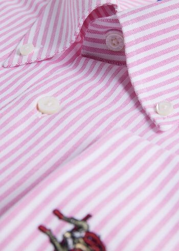 Paul Stuart Striped Oxford Logo Sport Shirt