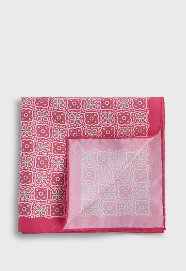 Paul Stuart Silk Medallion Print Pocket Square, image 1