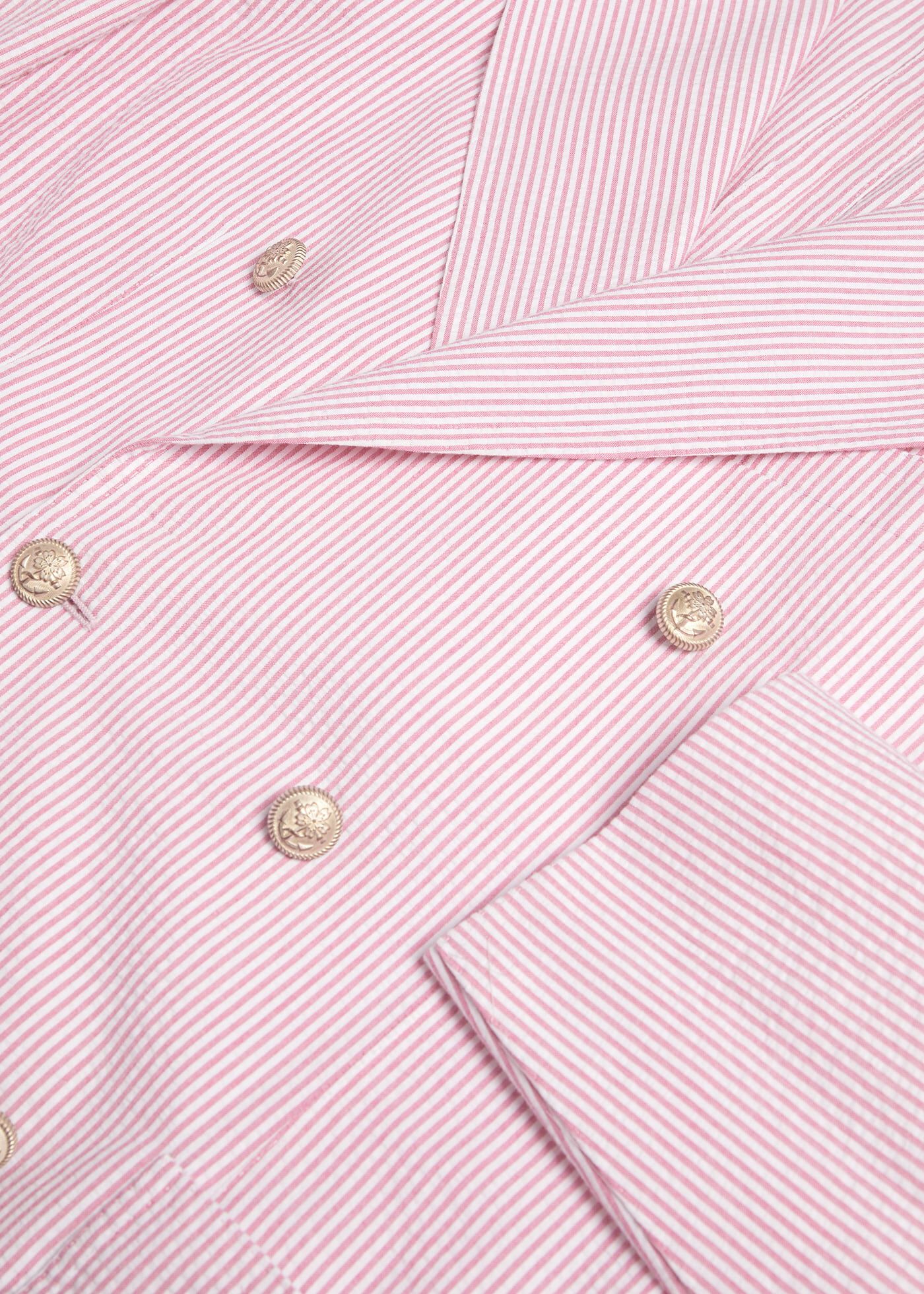 Pink & White Cotton Seersucker Jacket