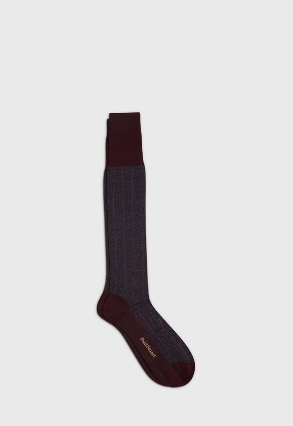 Paul Stuart Herringbone and Vertical Stripe Sock, image 1