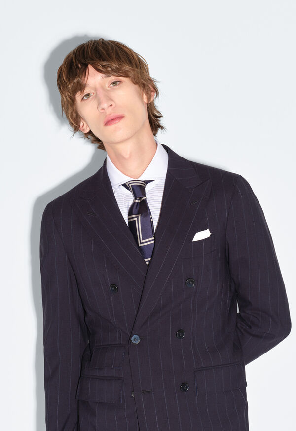 Paul Stuart All Year Wool Double Breasted Stripe Suit, image 3
