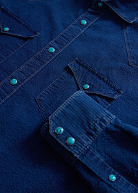 Paul Stuart Denim Seersucker Western Shirt, thumbnail 1