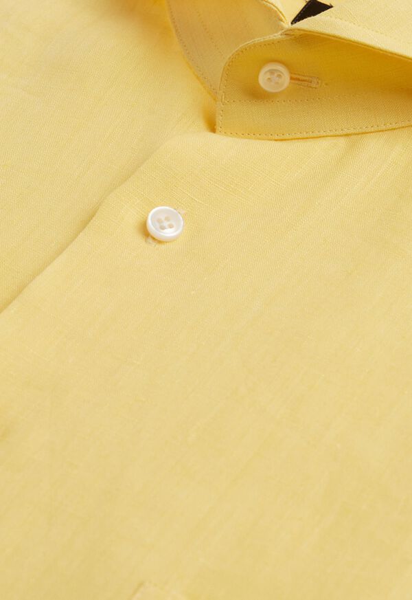 Paul Stuart Yellow Long Sleeve Linen shirt, image 2