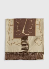 Paul Stuart Printed Equestrian Silk Scarf, thumbnail 1