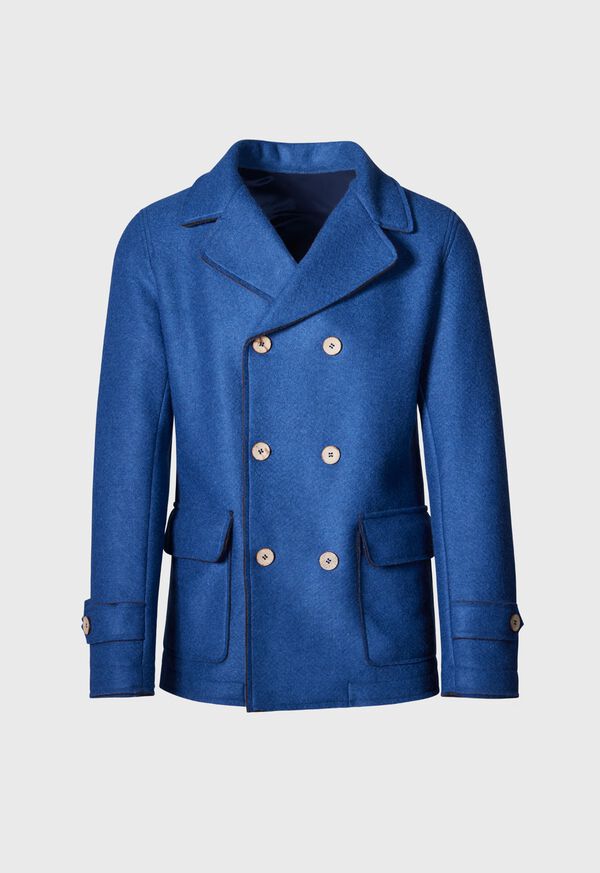 Paul Stuart Wool Raw Edge Double Breasted Jacket