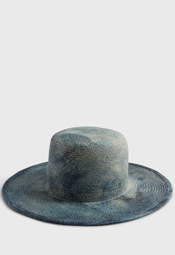 Paul Stuart Hand Crafted Indigo Straw Hat, image 1