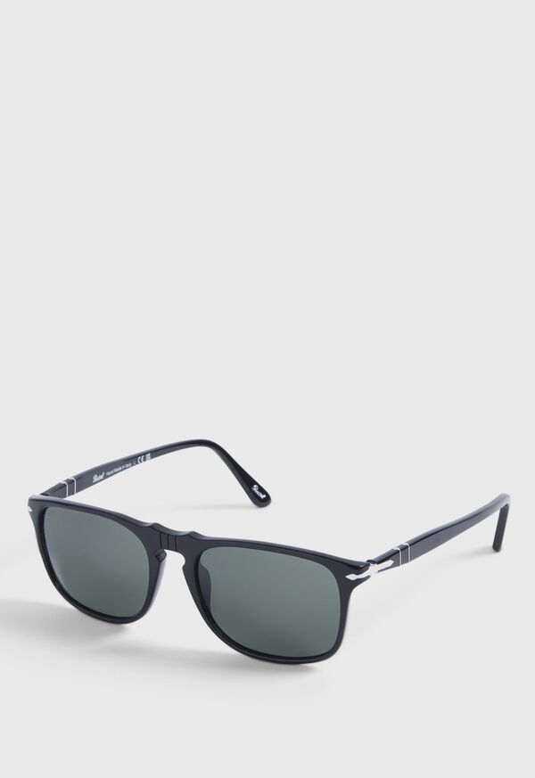 Paul Stuart Persol® Black Sunglasses with Green Lens, image 2