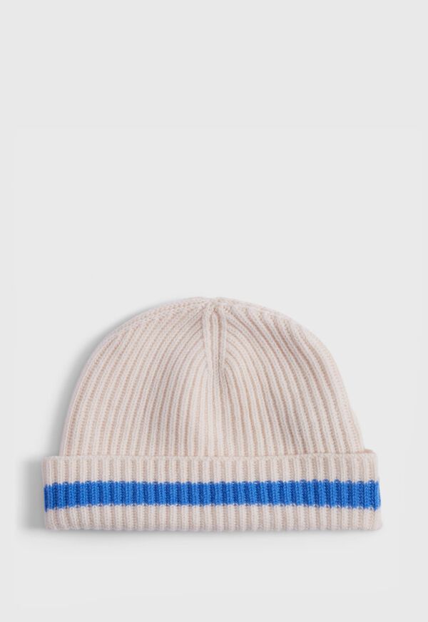 Paul Stuart Contrast Stripe Cashmere Hat, image 1