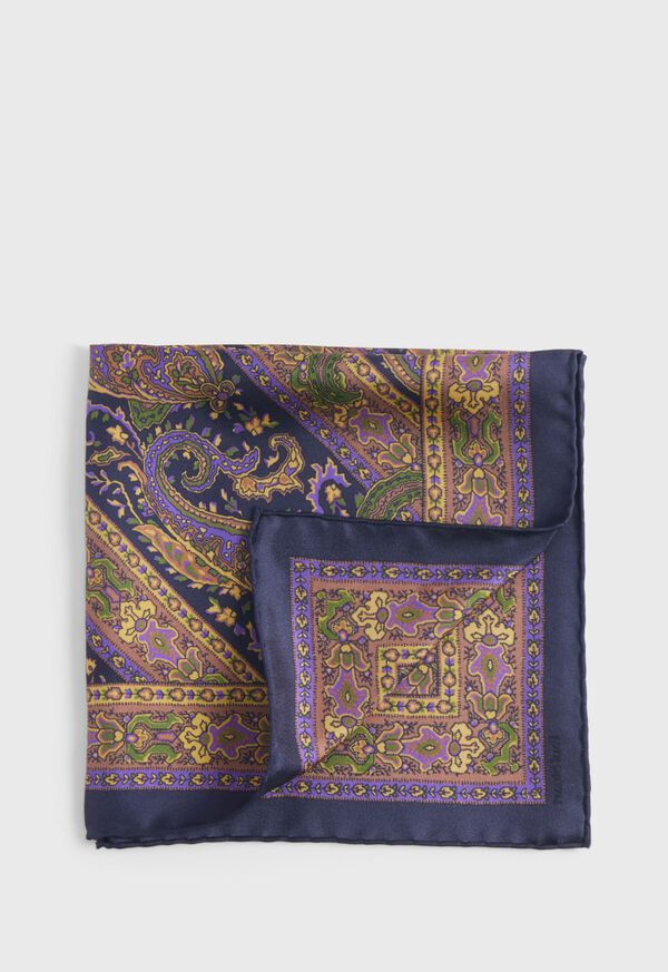 Paul Stuart Silk Paisley Pocket Square, image 1